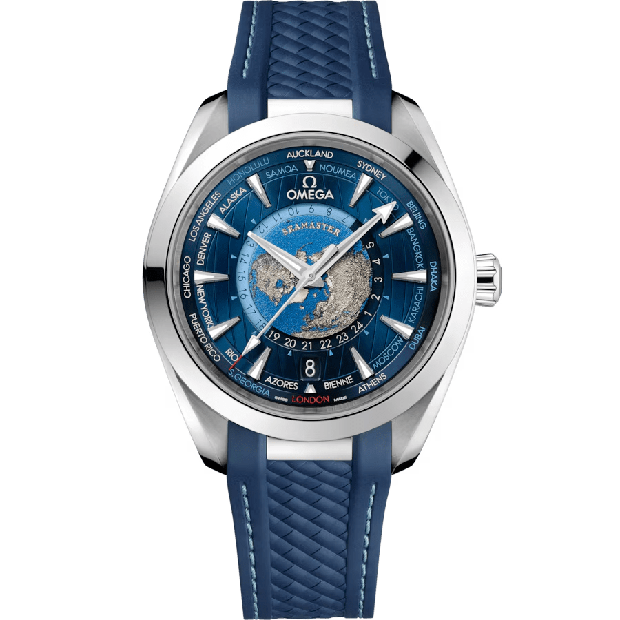 Omega WORLD TIME Navy Rubber Navy Dial -MQ