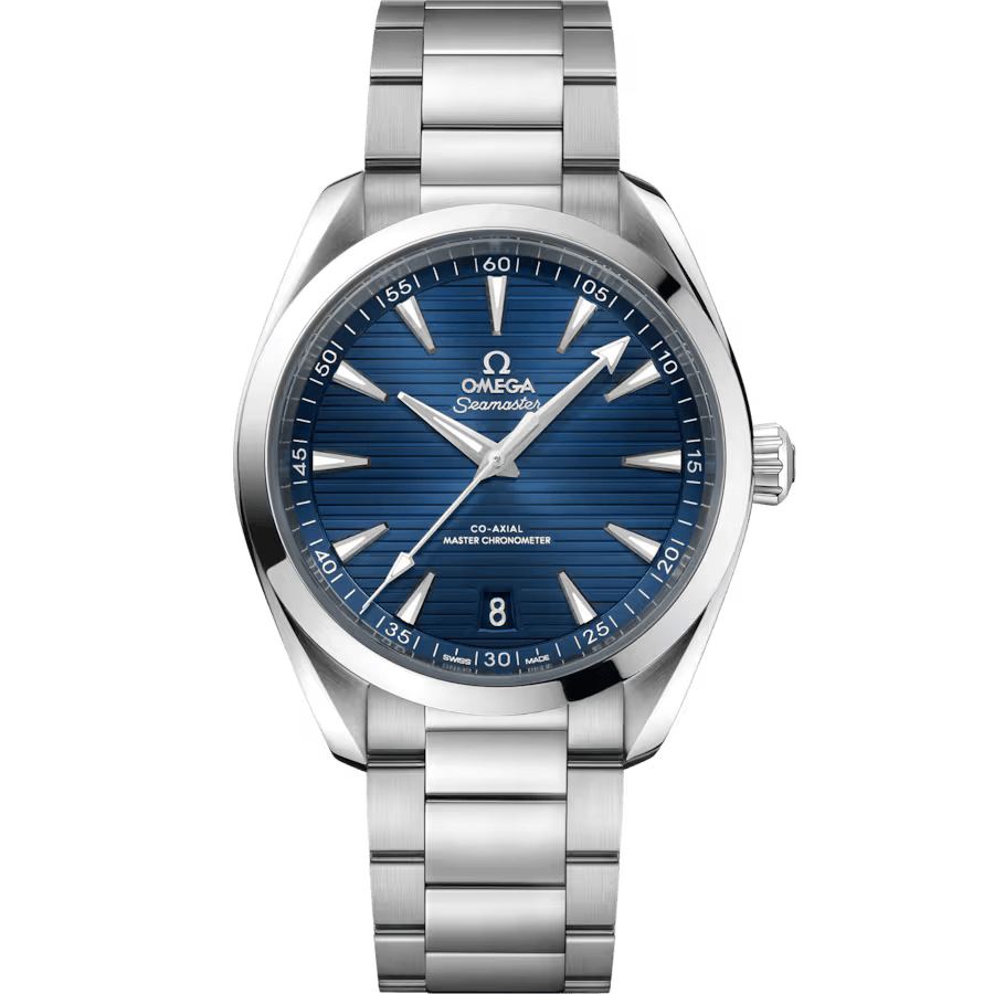 Omega Seamaster Aqua Terra Silver Metal Navy Dial