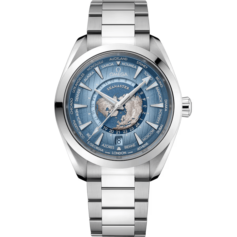 OMEGA WORLD TIME SILVER METAL - TIFFANY DIAL - MQ
