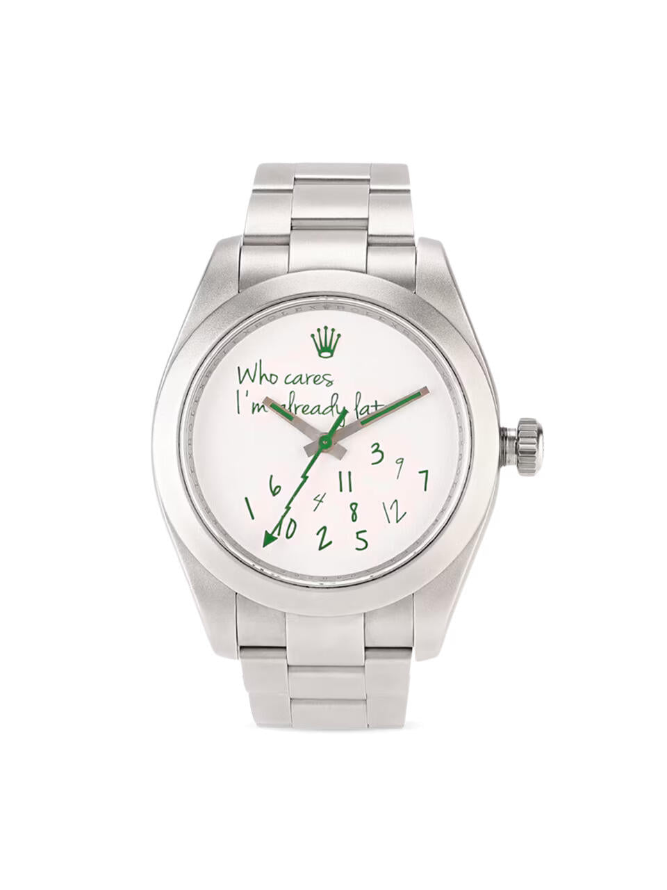 ROLEX NO MATTER TIME - WHITE DIAL - GREEN ACCENT - MQ