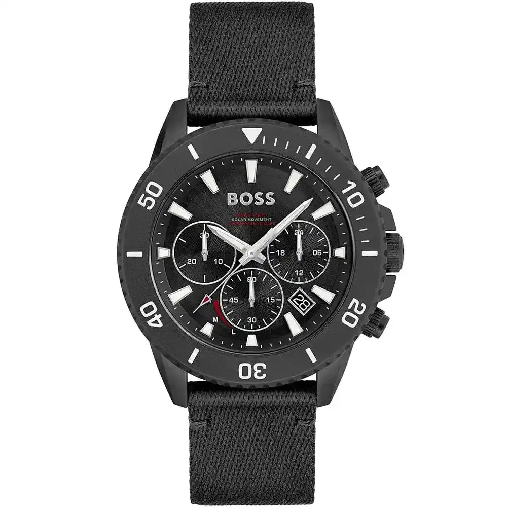 BOSS FIBERS BLACK - BLACK DIAL - CRONOGRAPH