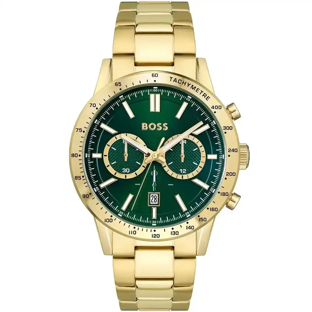 BOSS FULL GOLD - GREEN DIAL - CHRONOGRAPH