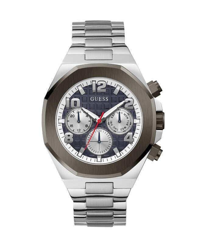 GUESS SILVER METAL - NAVY DIAL - CHRONOGRAPH