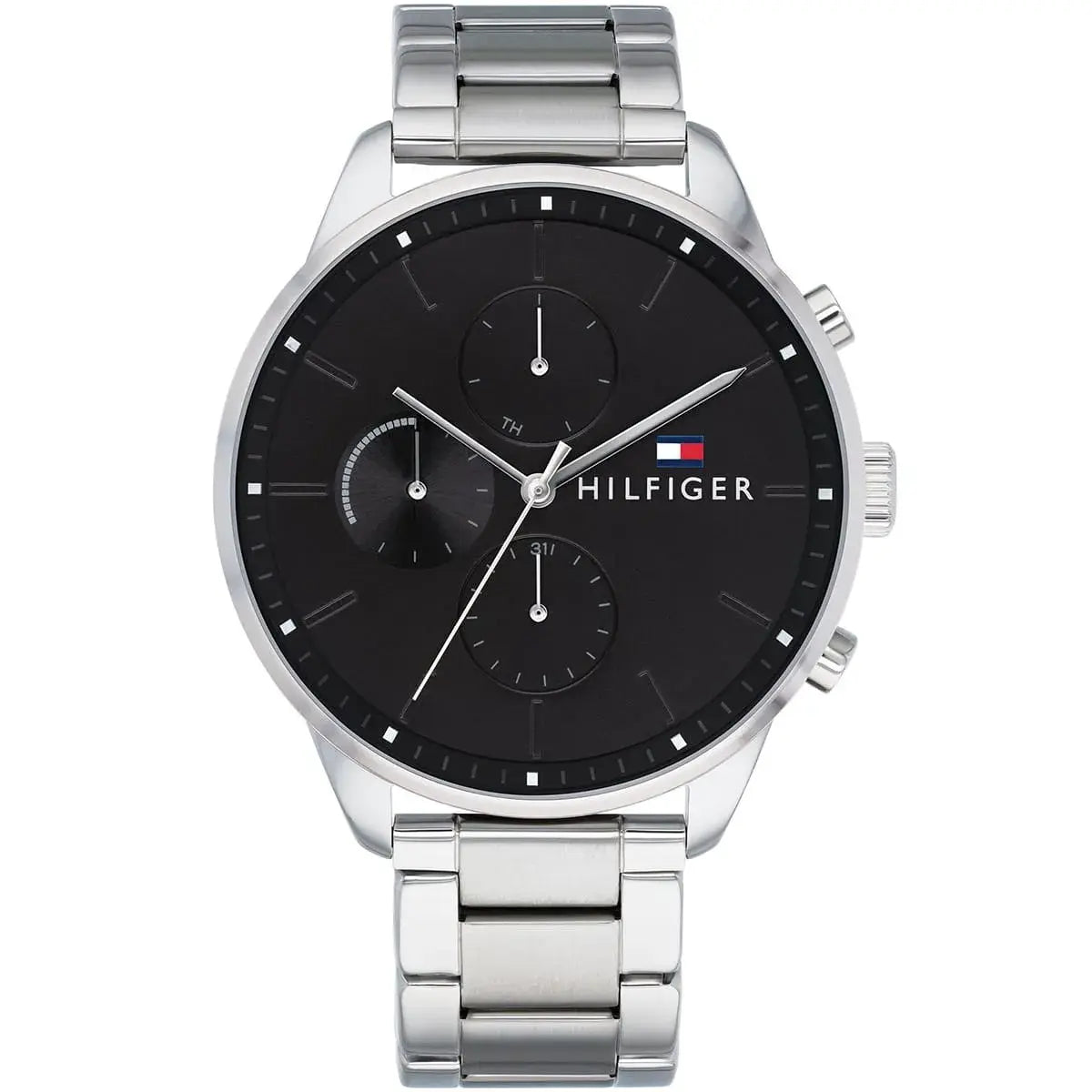 TOMMY METAL SILVER - BLACK DIAL CHRONOGRAPH