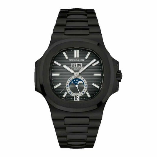 PATEK PHILIPPE NAUTILUS Annual Calendar MOON PHASE Full BLACK