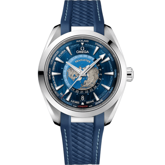 Omega WORLD TIME Navy Rubber Navy Dial -MQ