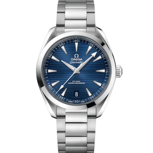 Omega Seamaster Aqua Terra Silver Metal Navy Dial