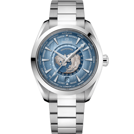 OMEGA WORLD TIME SILVER METAL - TIFFANY DIAL - MQ