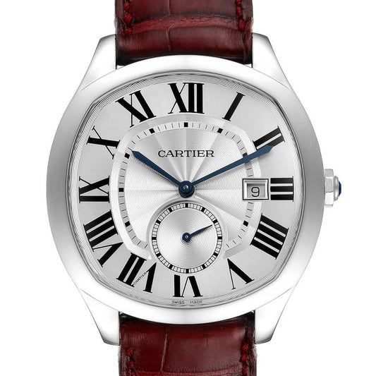 CARTIER DRIVE CHRONOGRAPH BROWN LEATHER WHITE DIAL