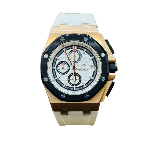 AP Royal Oak OFFSHORE Gold x Black Frame White Rubber (White)