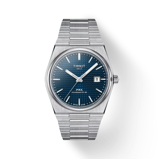 TISSOT PRX POWERMATIC BLUE WAFFEL DIAL