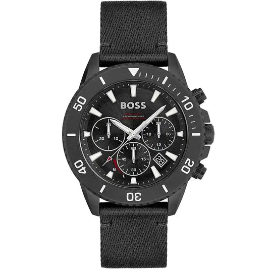 BOSS FIBERS BLACK - BLACK DIAL - CRONOGRAPH