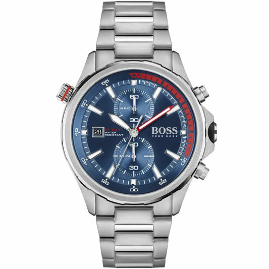 BOSS SILVER METAL - BLUE DIAL - CHRONOGRAPH