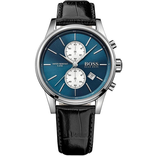 BOSS BLACK LEATHER - NAVY DIAL - CRONOGRAPH