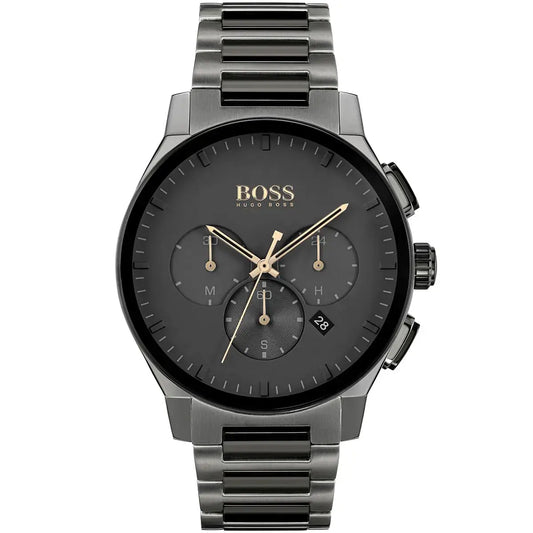 BOSS METAL GRAY- BLACK DIAL- CRONOGRAPH
