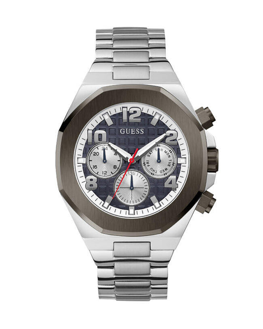 GUESS SILVER METAL - NAVY DIAL - CHRONOGRAPH