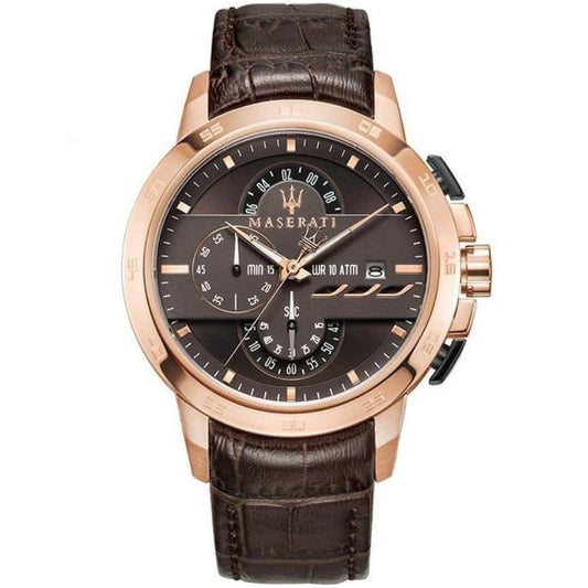 MASERATI BROWN LEATHER - ROSE GOLD FRAME