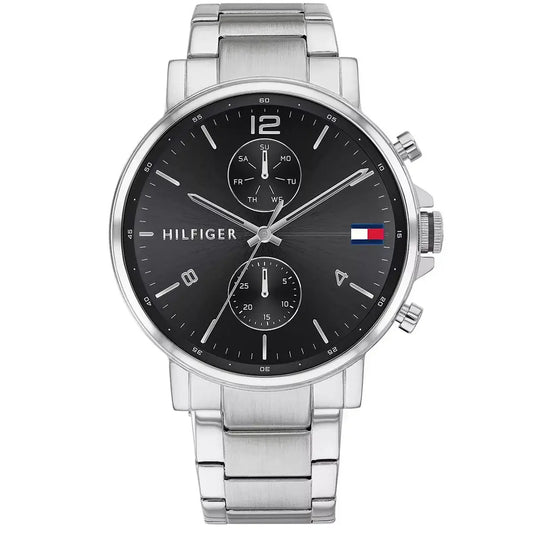 TOMMY SILVER METAL - BLACK DIAL - SILVER ACCENT