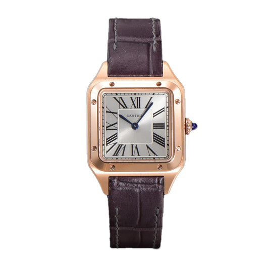 Cartier BROWN LEATHER WHITE DIAL