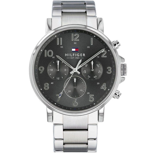TOMMY METAL SILVER - BLACK DIAL - CHRONOGRAPH