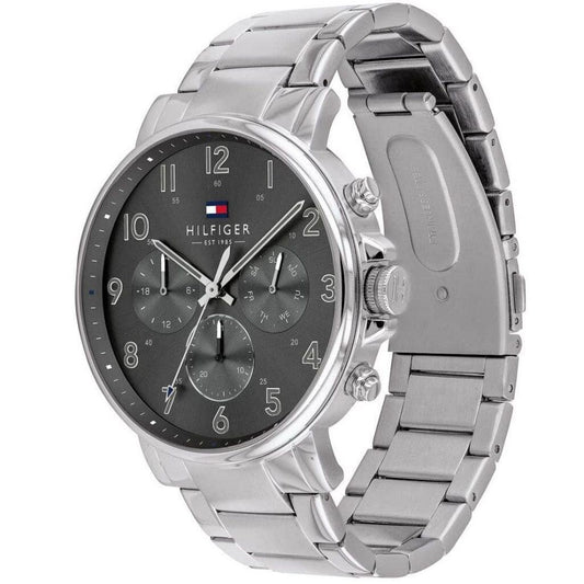 TOMMY METAL SILVER - BLACK DIAL - CHRONOGRAPH