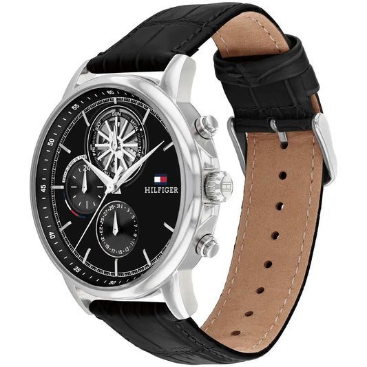 TOMMY LEATHER BLACK - BLACK DIAL - CHRONOGRAPH