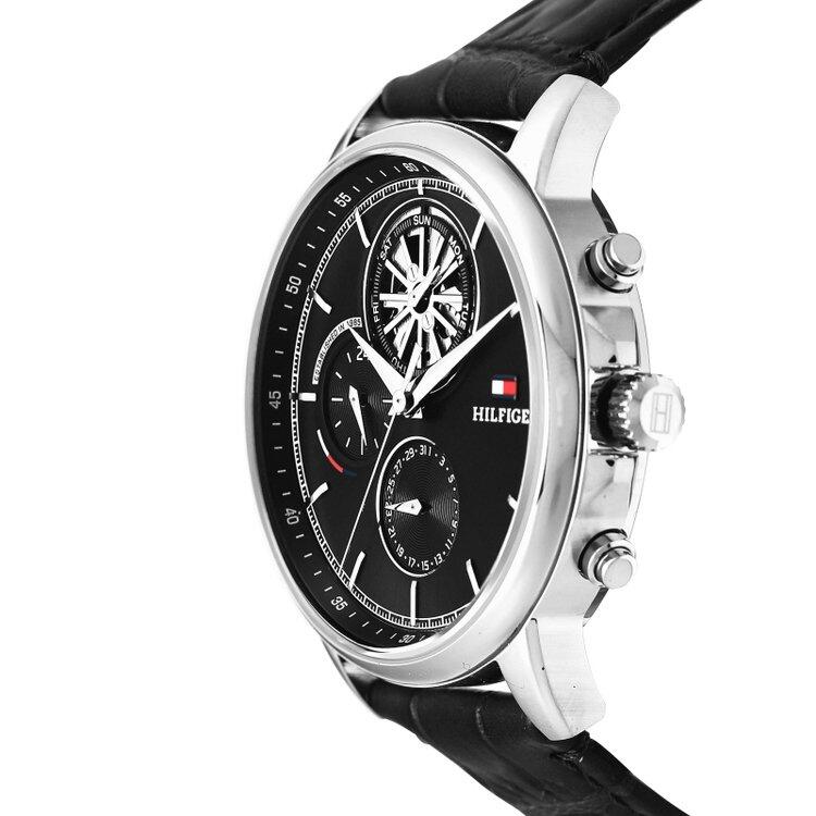 TOMMY LEATHER BLACK - BLACK DIAL - CHRONOGRAPH
