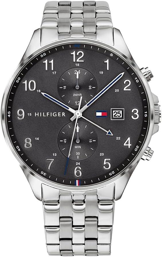 TOMMY SILVER METAL - BLACK DIAL - CHRONOGRAPH