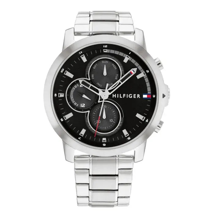 TOMMY METAL SILVER - BLACK DIAL - CHRONOGRAPH