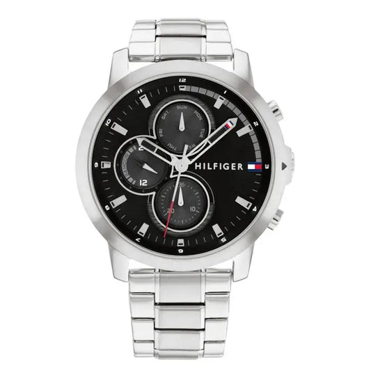 TOMMY METAL SILVER - BLACK DIAL - CHRONOGRAPH